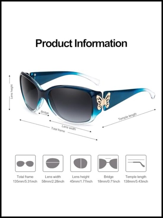 Butterfly Decor Polarized Sunglasses for Women UV400 Driving Shades main image 4